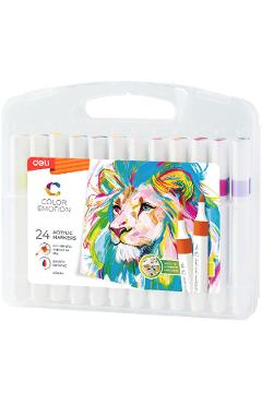 Markere acrilice Deli Color Emotion - EC193-24, 24 culori - imagine 2