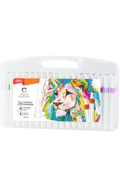 Markere acrilice Deli Color Emotion - EC193-36, 36 culori - imagine 2