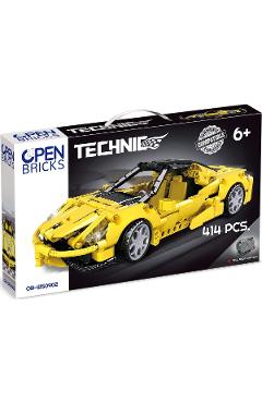 Set de constructie: Masina sport galbena