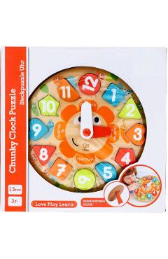 Puzzle din lemn. Ceas de jucarie