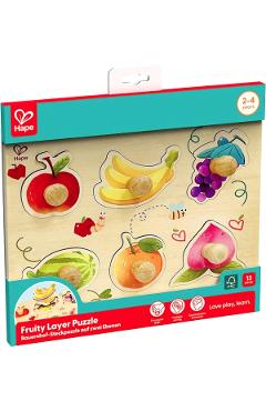 Puzzle din lemn in straturi: Fructe