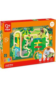 Jucarie din lemn: Labirint magnetic. Jungla