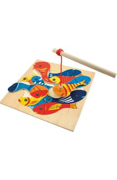 Puzzle din lemn: Joc magnetic de pescuit