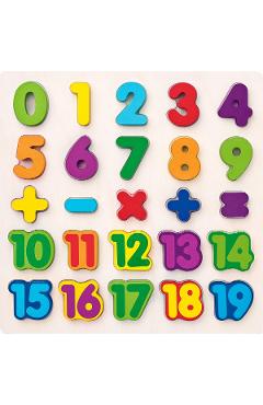Puzzle 3D din lemn: Matematica, numere