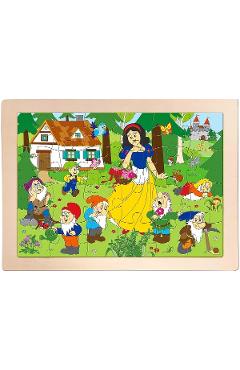 Puzzle din lemn: Alba ca Zapada