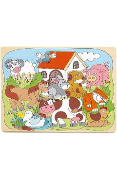Puzzle din lemn: Animale de la ferma