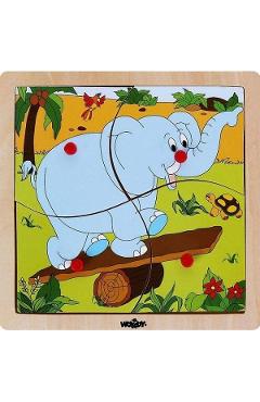 Puzzle din lemn: Elefant