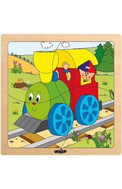 Puzzle din lemn: Locomotiva