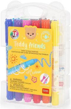 Set 12 creioane cerate: Teddy Friends