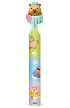 Mini evidentiator 3 in 1. Capybara maro cu carte pe cap