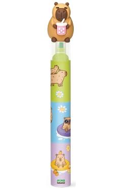 Mini evidentiator 3 in 1. Capybara maro cu pahar roz