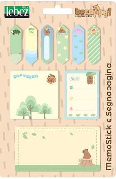 Set memostick. Capybara fundal verde