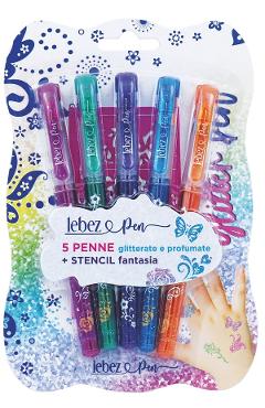Set 5 pixuri cu sclipici parfumat
