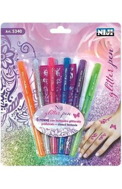 Set 6 pixuri cu sclipici parfumat