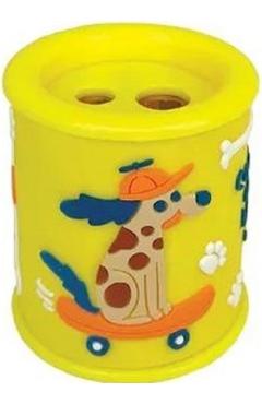 Ascutitoare galbena cu 2 gauri si container. Catei