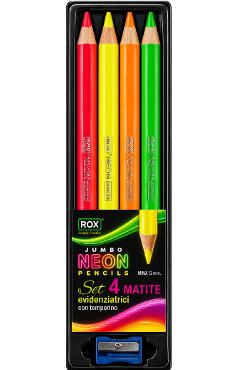 Set 4 creioane jumbo neon