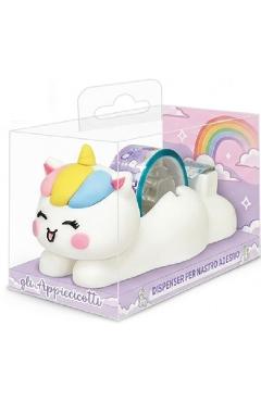 Dispenser banda adeziva Magic Unicorns. Unicorn galben
