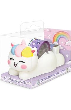 Dispenser banda adeziva Magic Unicorns. Unicorn roz