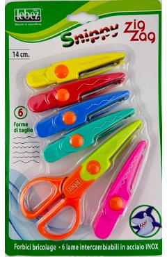 Set foarfeca zig-zag cu 6 lame interschimbabile