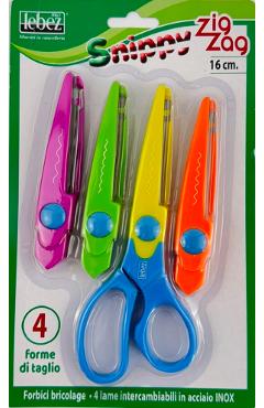 Set foarfeca zig-zag cu 4 lame interschimbabile