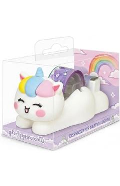 Dispenser banda adeziva Magic Unicorns. Unicorn bleu