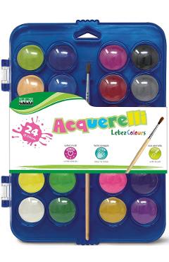 Set acuarele 24 culori cu pensula inclusa