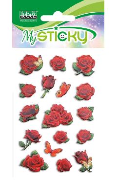 Stickere decorative. My sticky 3D. Trandafiri rosii