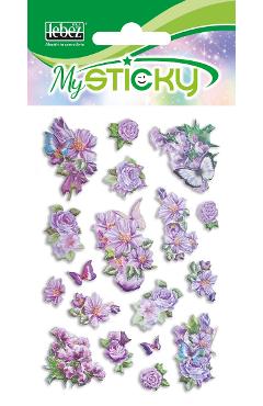 Stickere decorative. My sticky 3D. Flori mov