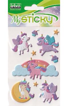 Stickere decorative. My sticky 3D. Unicorni