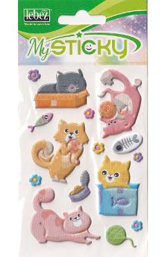 Stickere decorative. My sticky 3D. Pisici