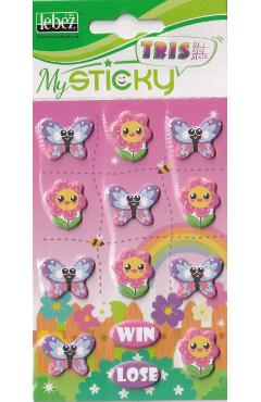 Stickere decorative X si 0. Floare si fluture