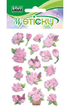 Stickere decorative. My sticky 3D. Flori roz