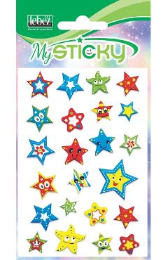 Stickere decorative. My sticky 3D. Stelute colorate cu model