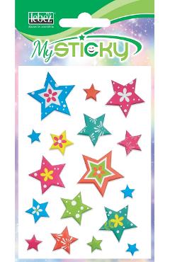 Stickere decorative. My sticky 3D. Stelute colorate cu flori