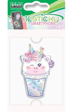 Sticker 3D Smartphone. Pahar unicorn