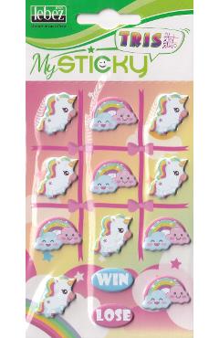 Stickere decorative X si 0. Unicorn si curcubeu