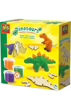 Set creativ plastilina: Dinosaurs Wooden Skeletons