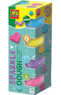Set plastilina vegana cu sclipici