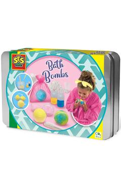 Set creativ: Bombe de baie in cutie metalica