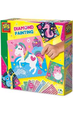 Set creativ: Pictura cu diamante. Animale fericite