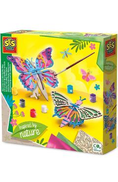 Set creativ: Decoreaza fluturi din lemn