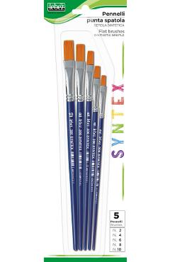 Set 5 pensule varf drept sintetic