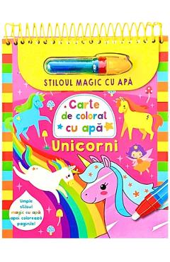Stiloul magic cu apa. Carte de colorat cu apa: Unicorni