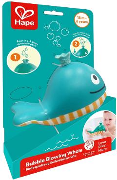 Jucarie de baie: Balena cu baloane de sapun