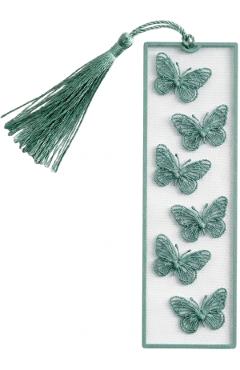 Semn de carte: Fluturi. Verde inchis