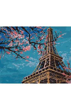 Pictura pe numere: Parisul in flori de cires