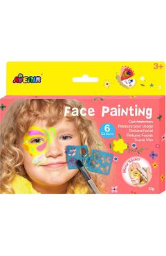 Trusa make-up pictura fata cu sabloane incluse: Flori si fluturi