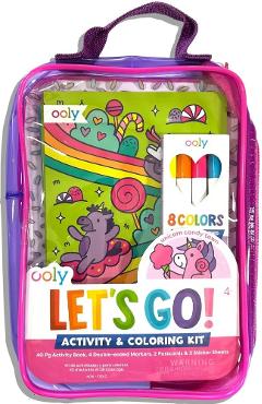 Kit portabil de activitati si colorat: Unicorni