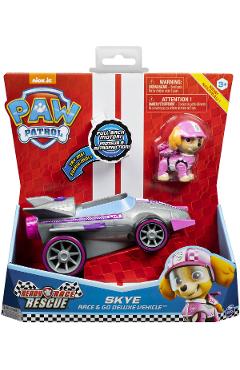 Masina de curse cu sunete si motor pull-back. Paw Patrol. Skye
