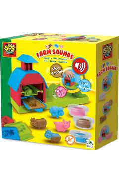 Ferma de jucarie cu sunete, forme de animale si plastilina